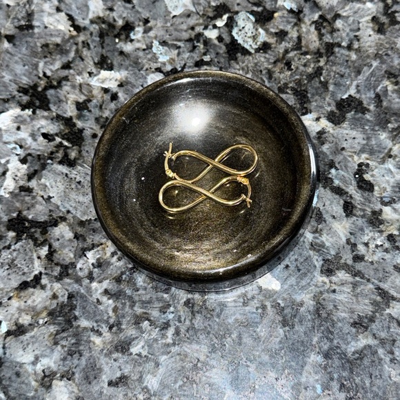 Elegant 14K Gold Plated over S925 Infinity Earrings - Picture 2 of 2